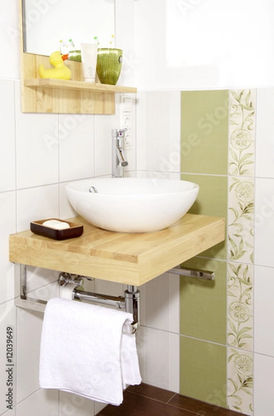 Obraz Waschtisch mit Deko - Handtuch - Seife