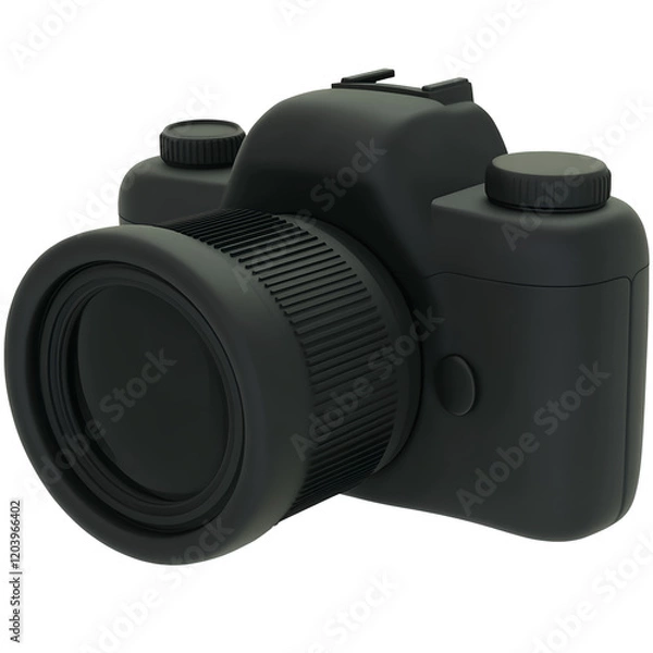 Obraz Sleek Black Camera: A Modern Photography Icon.