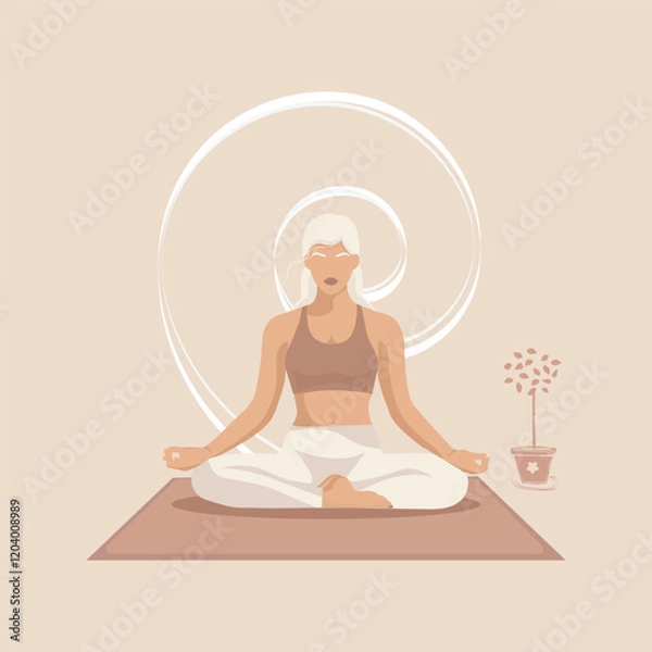 Fototapeta Yoga poster. Йога постер, медитация.