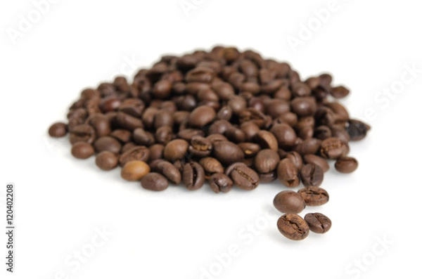 Fototapeta Coffee beans isolated on white background