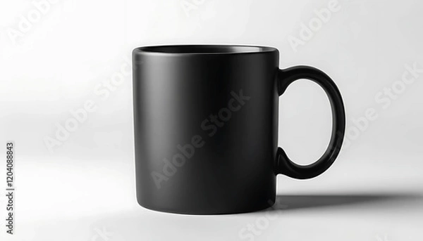 Obraz Black mug mockup on white background, ceramic