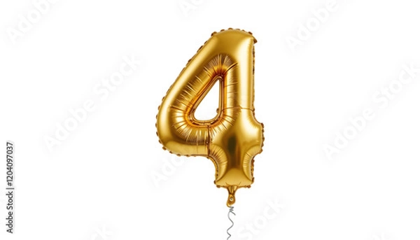 Fototapeta Golden number four balloon.