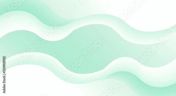 Fototapeta Abstract Mint Green Wave Background Soft Pastel Gradient Fluid Design Modern Wallpaper
