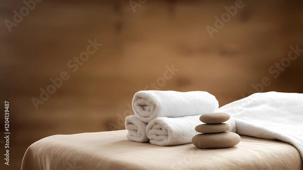 Fototapeta Massage on massage parlor background with space for text