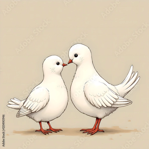 Obraz Two white doves