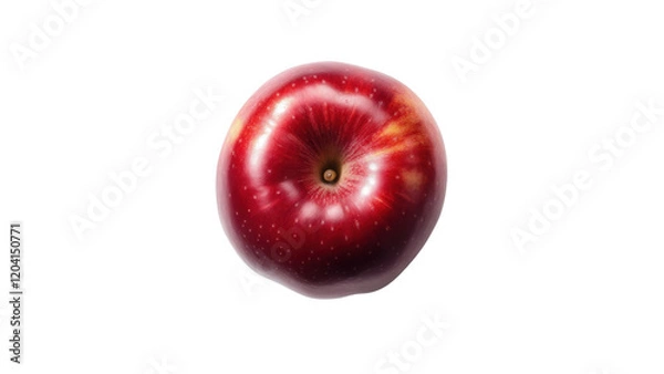Obraz Glossy Red Apple with Deep Crimson Hue - Fresh, Juicy, and Perfect for Healthy Snacking, isolated on transparent background, White background.