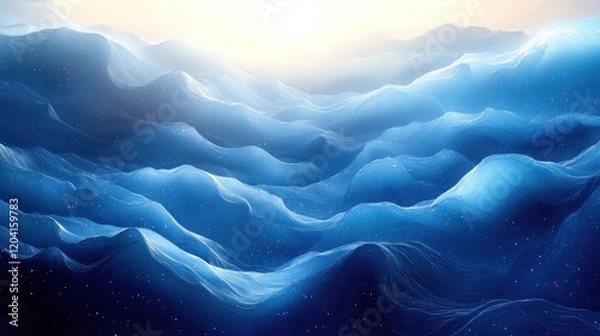 Fototapeta Serene ocean waves under a soft sunrise, creating a tranquil atmosphere with gentle ripples