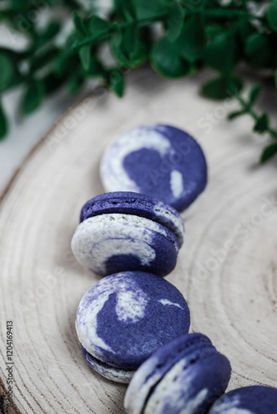 Fototapeta Delicious macarons on a bright background