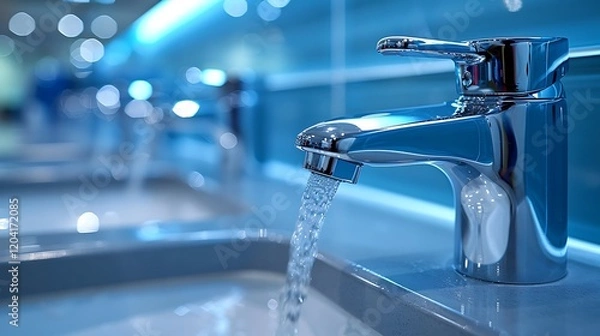 Fototapeta Concept of Water Saving at Home