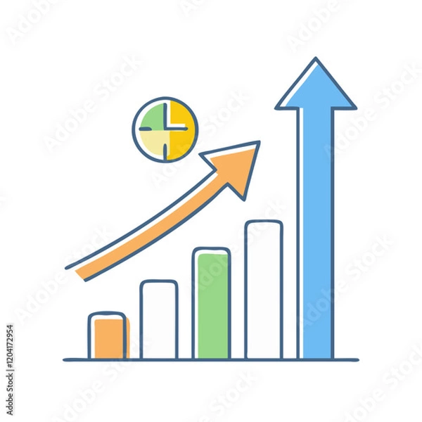 Fototapeta growth arrow icon, growth arrow vector illustration-simple illustration of growth arrow, perfect for growth arrow logos and icons