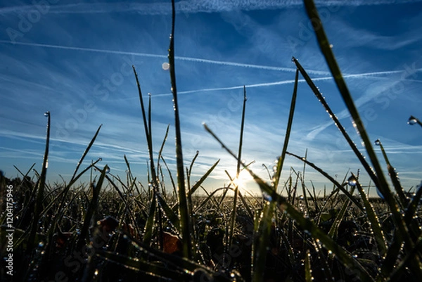 Obraz Rosa na trawie .