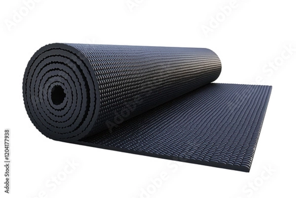 Fototapeta Rolled Black Rubber Mat for Flooring and Exercise Uses