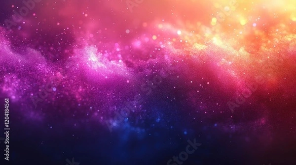 Fototapeta Vibrant cosmic abstract background with swirling colors and sparkling particles creating a dreamlike atmosphere