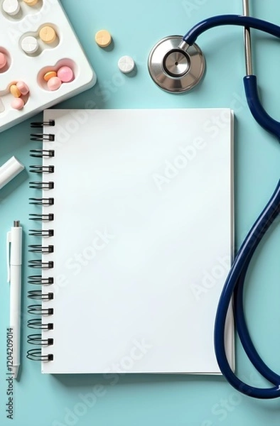 Obraz Blank notepad for doctor with copyspace