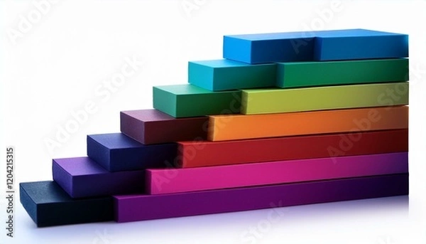 Fototapeta 기본 선 위에 덧그려진 색상층, 각 층이 상승 곡선을 따라 점점 더 진해지는 디자인