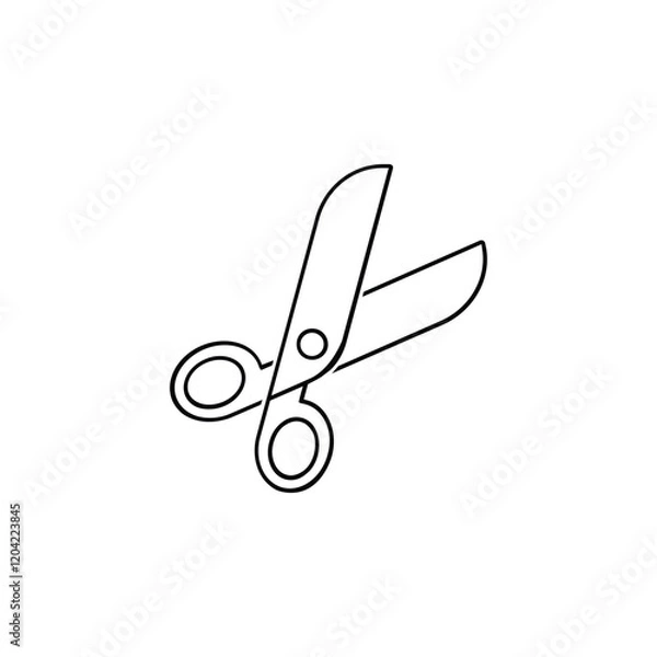 Obraz simple black and white scissors icon