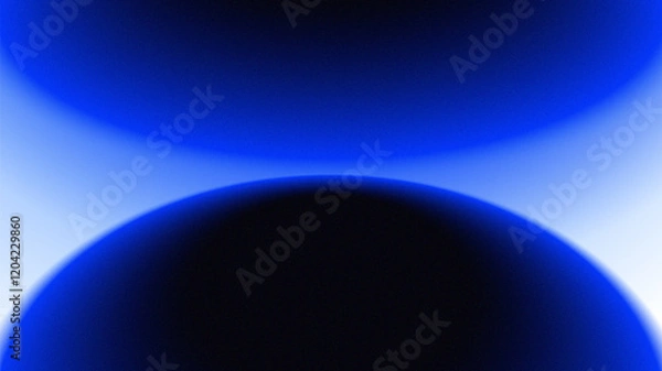 Obraz Abstract blue circle gradient background grainy texture. Geometric Wallpaper. Cover. Noise, texture, banner poster, header cover design, Aura