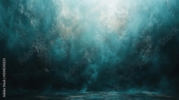 Fototapeta Ethereal mist enveloping a serene landscape, creating a dreamlike atmosphere with soft lighting