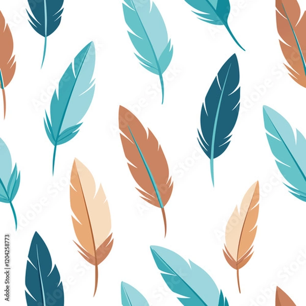 Fototapeta seamless pattern with feathers