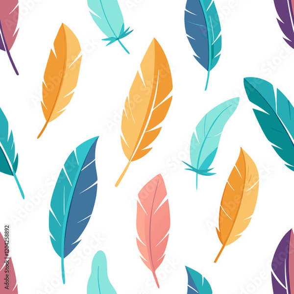 Fototapeta seamless pattern with autumn leaves
