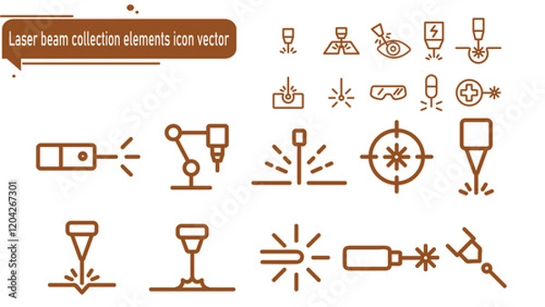 Fototapeta Laser beam collection elements icon vector