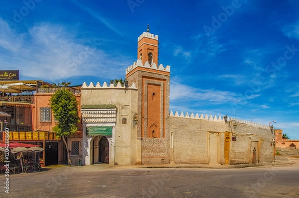 Obraz Mosque on Djemaa el Fna square.Marrakesh.