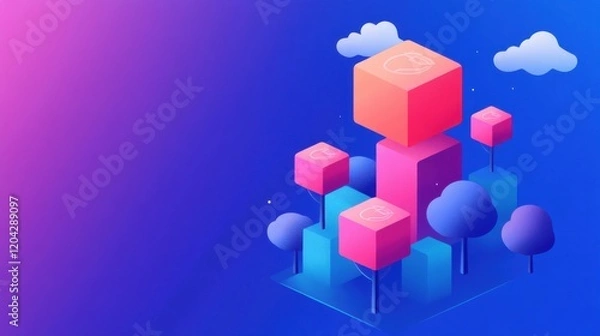 Fototapeta Trends innovations blockchain-driven decentralized finance systems