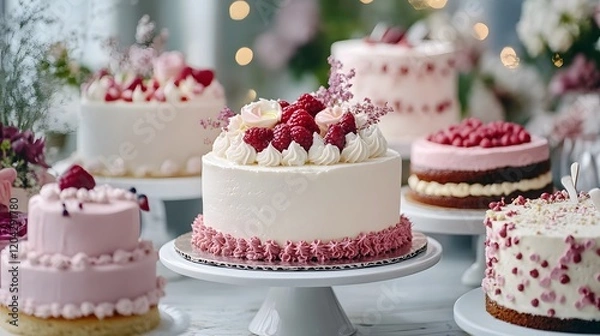 Obraz Artful Vegan Bakery Cake Display