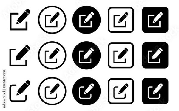 Fototapeta Pen. Edit icon set. Notepad edit document with pencil and pen icon. Pen  sign up icon. Business concept note edit pictogram. Vector illustration.
