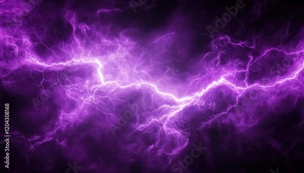 Obraz Purple energy background, with swirling smoke and lightning, against a dark purple backdrop