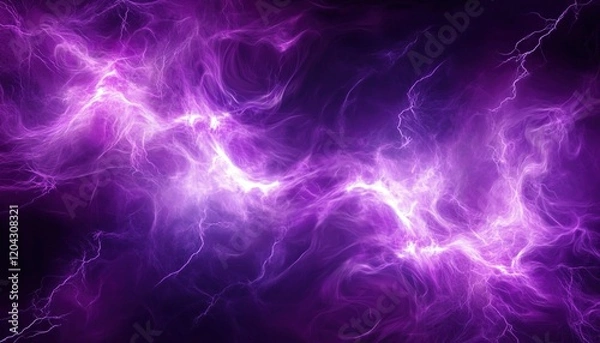Obraz Purple energy background, with swirling smoke and lightning, against a dark purple backdrop