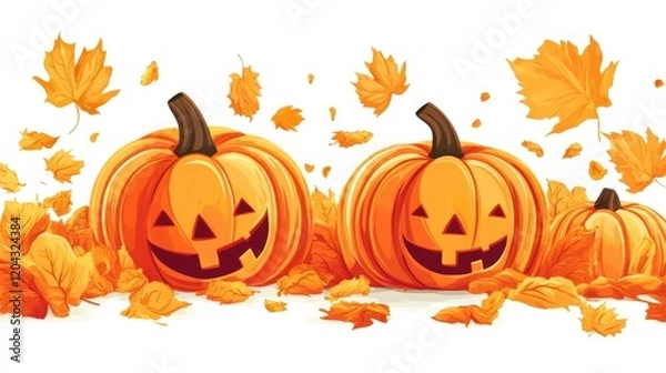 Obraz Autumn Savings Extravaganza - Promotional Marketing Illustration on Clean White Background