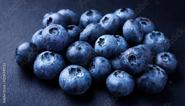 Obraz Blueberries on a black background