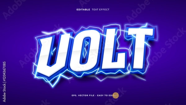 Obraz Volt text effect, editable electric voltage text style.