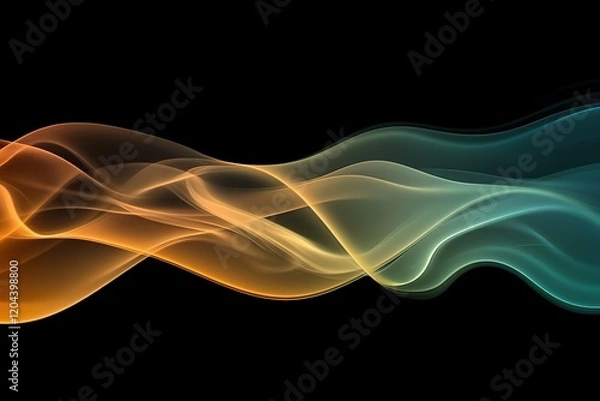 Fototapeta Long colorful neon swirl and waves