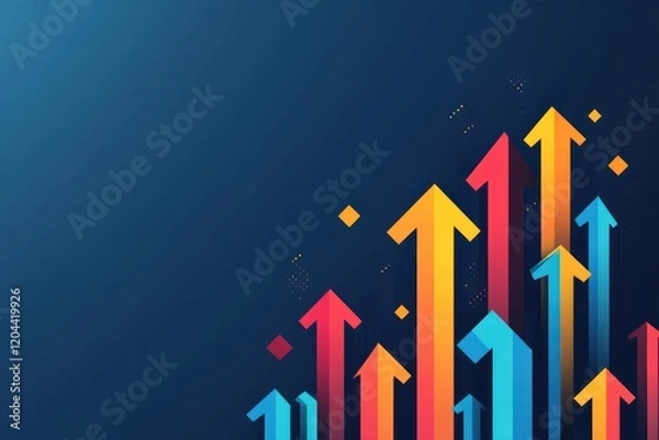 Fototapeta Business growth concept with arrow graphics.