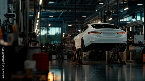 Fototapeta car, repair, technical inspection, maintenance, body repair