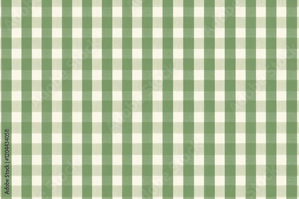 Fototapeta soft green and white gingham checkered pattern background.