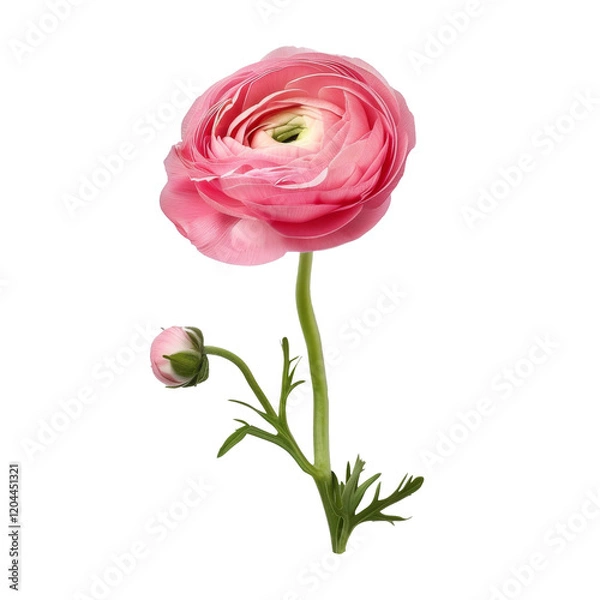Fototapeta Pink color buttercup isolated on transparent background.