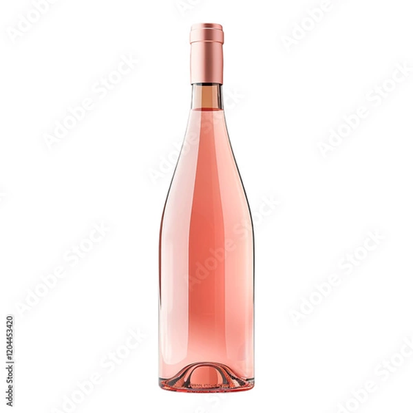Obraz Coral Pink Wine Bottle Mockup Isolated on a Transparent Background