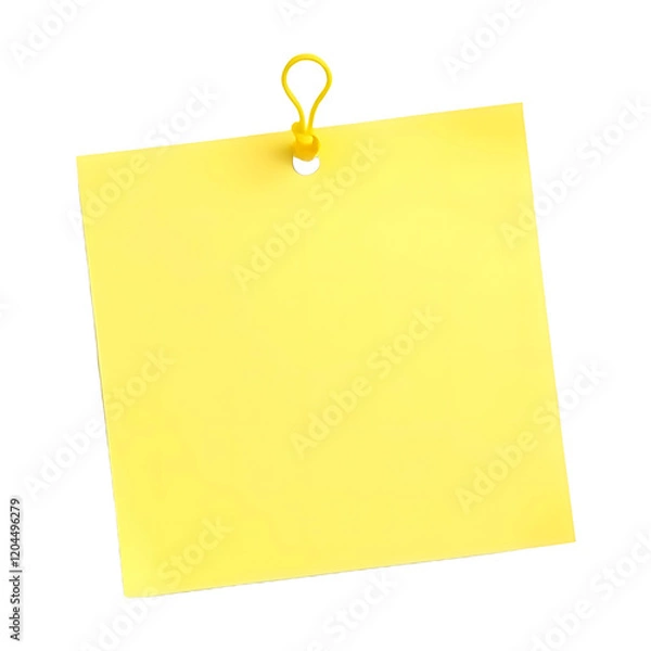 Fototapeta Clean Vector of Blank Yellow Sticky Note on Transparent Background