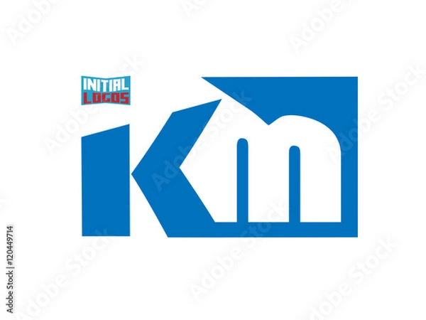 Obraz KM Initial Logo for your startup venture
