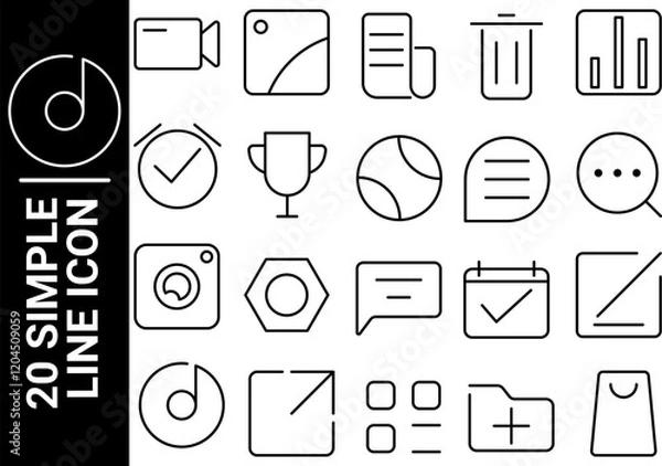 Obraz simple line icon, black and white