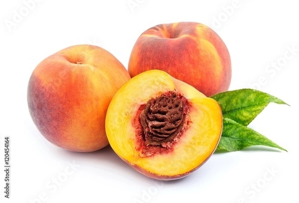 Fototapeta Sweet peach on a white background