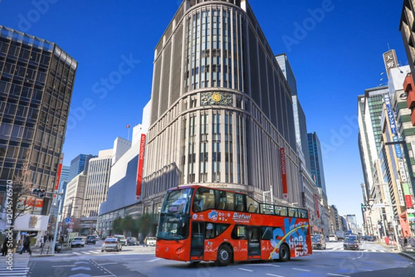 Obraz 東京都の都市風景　日本橋　交差点