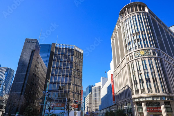 Obraz 東京都の都市風景　日本橋　交差点