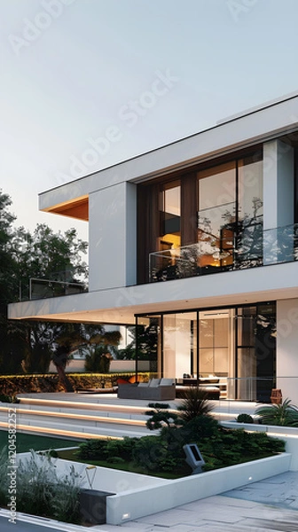 Fototapeta Modern and Secure Home Design Concept with Emphasis on Sustainability and Technology