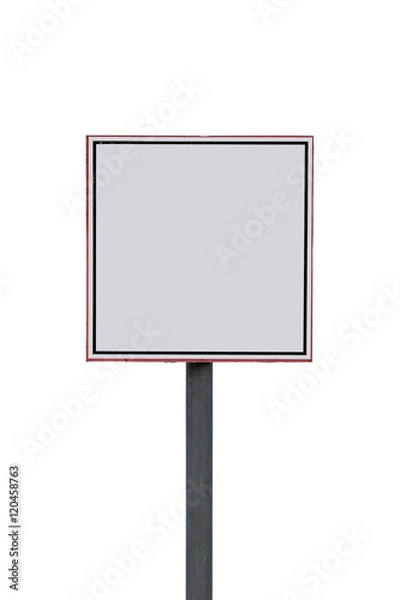 Fototapeta Square blank sign on a white background