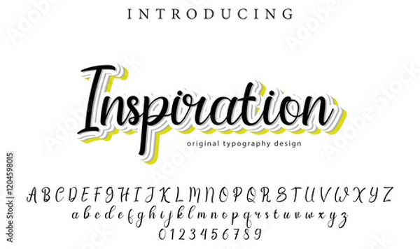 Fototapeta Inspiration Font Stylish brush painted an uppercase vector letters, alphabet, typeface