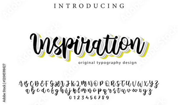 Fototapeta Inspiration Font Stylish brush painted an uppercase vector letters, alphabet, typeface